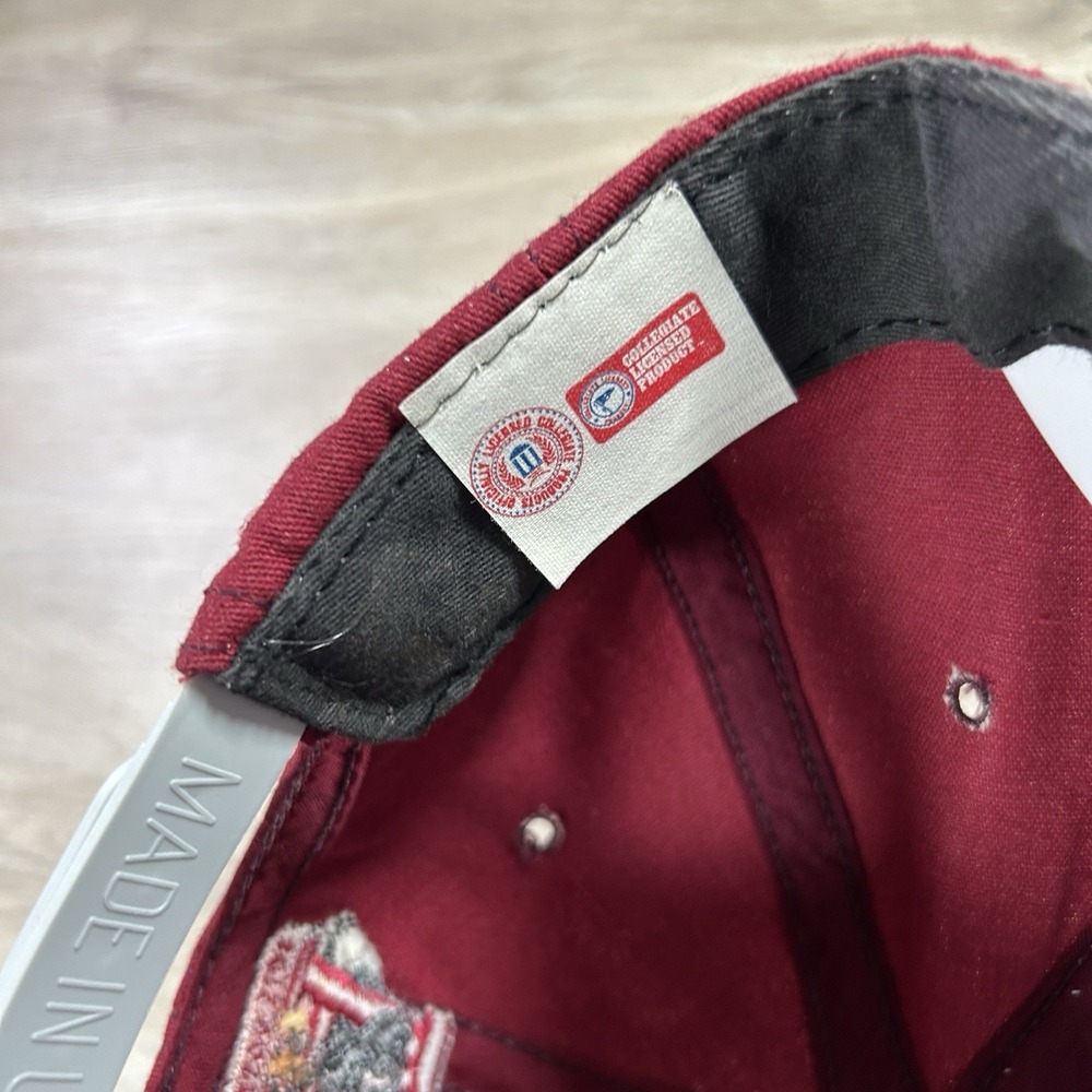 VTG Alabama Crimson Tide Arch Snapback Hat College Red Gray P Cap Made In USA - Picture 5 of 9